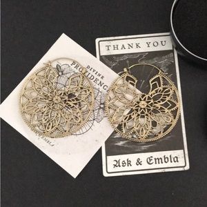 Ask and Embla Angora Brass Inca Earrings